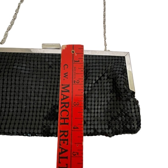 Style & Co by Macy's Black Mesh Evening Bag Silver Hardware & Chain Strap - Picture 7 of 9